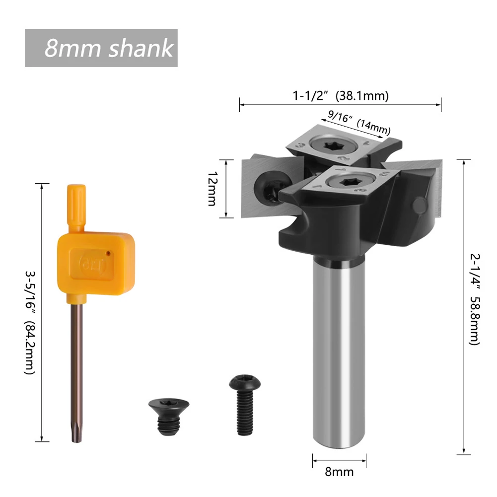 

Router Bit With Milling Cutter Insert-Style Indexable Drill Bit 8/12/12.7mm ForCutting On Pinesolid Wdparticle Board MDF Density
