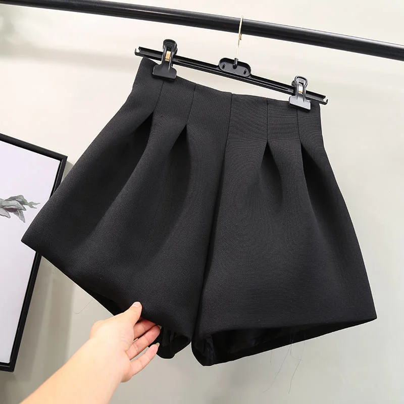 

Hot sale skirt,2023 Loose High Waist Wide Leg Shorts Women Plus Size 3XL Autumn Winter Short Femme Trousers Elegant Office Casua