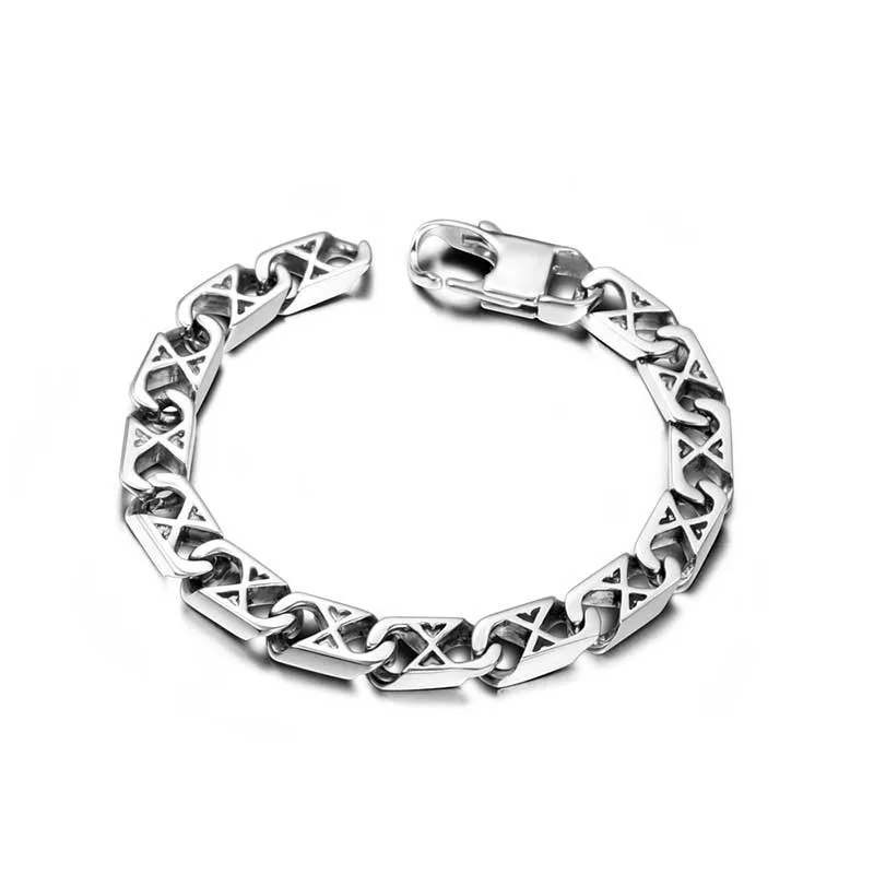 

Punk Hip Hop Letter XO Stainless Steel Men Bracelet