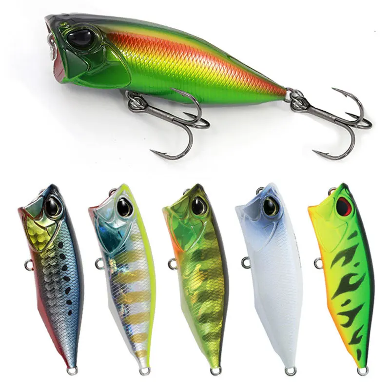 

Popper Floating Fishing Lures 64mm 9g 3D Eyes Hard Bait Topwater Bass Trout Pike Lure Artificial Wobblers Plastic Fishing Tackle