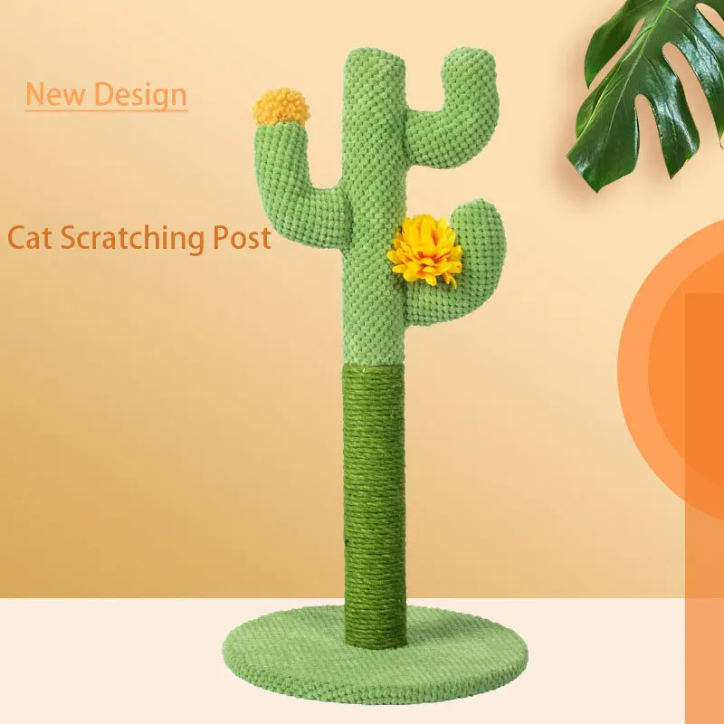 

Cat Tree Toy Sisal Cactus Cat Scratching Post Pet Kitten Grinding Claws Toys Sisal Cat Tower Climbing Frame Furniture Protector
