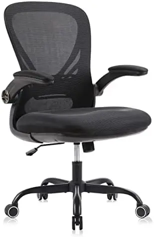 

Chair with Flip up Armrests Mesh Executive Chairs Ergonomic Desk Chair with Lumbar Support Swivel Computer Chair for Conference
