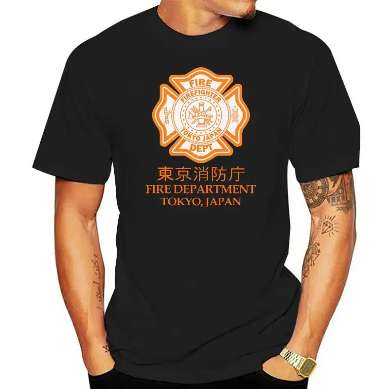 

2019 Summer Fashion Men O-Neck T Shirt Inspired Tshirt Japan Tokyo Fire Department Firefighter K 9 Dog Rescue T Shirt