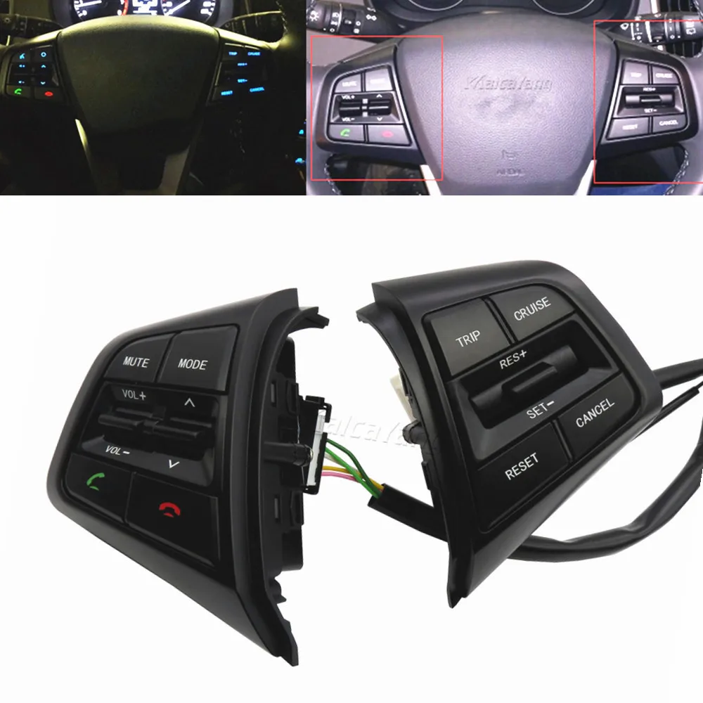 Botones de Control del volante para Hyundai ix25 (creta), mando a distancia de crucero de 1.6L, botón Bluetooth con cable.