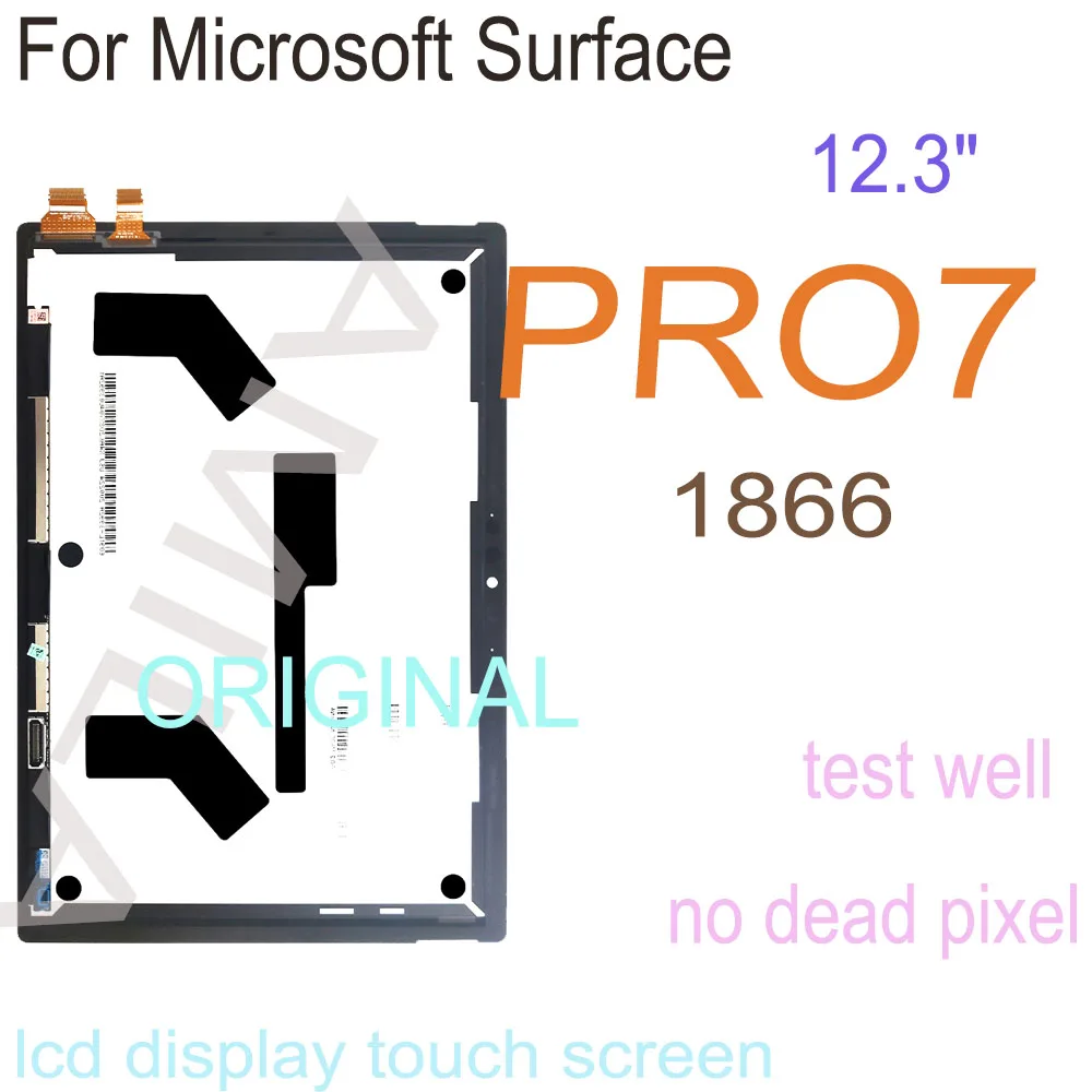 Tested Original Lcd For Microsoft Surface Pro 7 1866 LCD Display Touch Screen Digitizer For Surface Pro 7 Pro7 Lcd Assembly