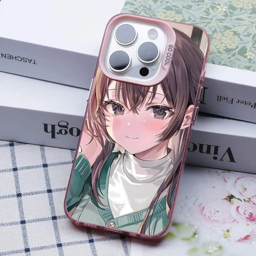 Фото Чехол Roshidere Yuki Suou для iPhone 17 16 15 14 13 12 11 X XR XS Air Pro Max Plus, розовый, разноцветный, серебристый №4