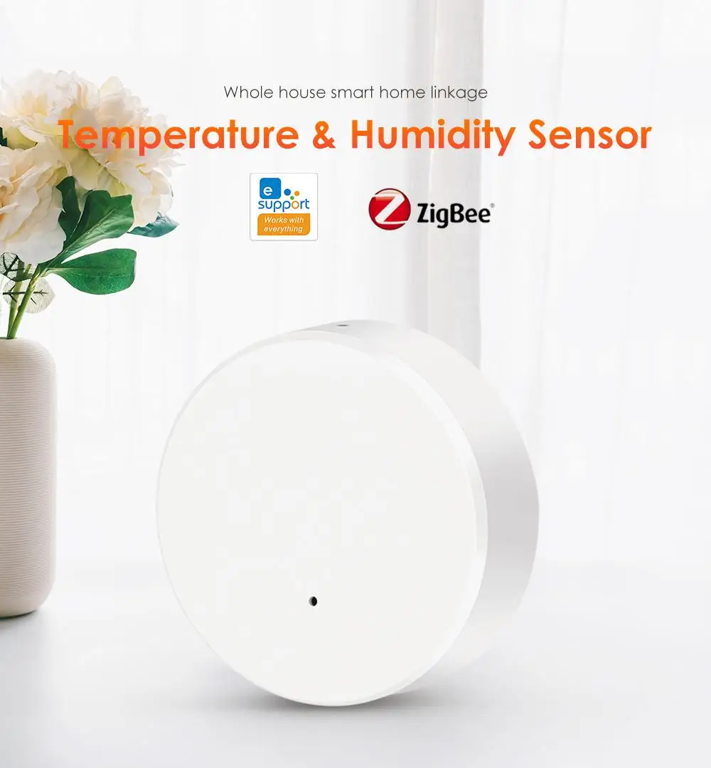 

Датчик температуры и влажности Tuya Smart ZigBee, датчик в режиме реального времени с приложением Smart Life, Alexa Google Home