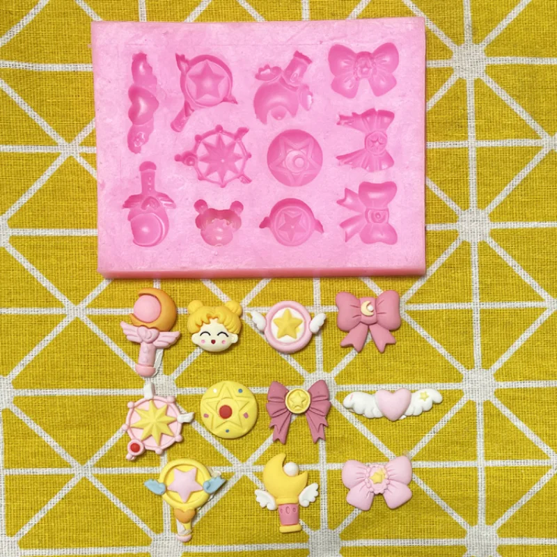 

Кавайная форма Sailormoon, мультяшная аниме кухонная утварь для девочек, милая силиконовая форма из эпоксидной смолы и гипса, подарки для девочек, детские игрушки