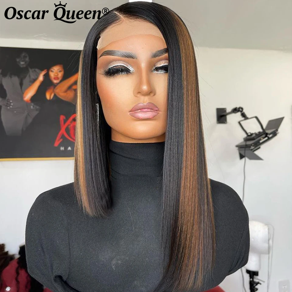 

Хайлайтер 1B 30 коричневый цветной парик Боб 13x 4 кружевные передние человеческие волосы парики для женщин Remy 360 полностью кружевные передние ...