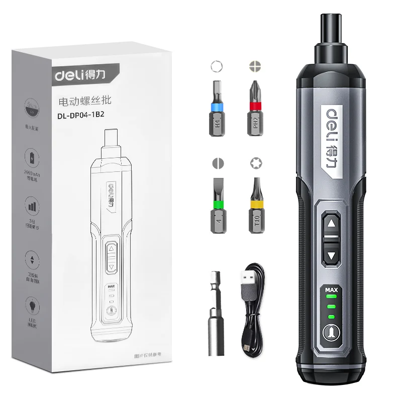 

Беспроводной шуруповерт DELI 4В 33 бит