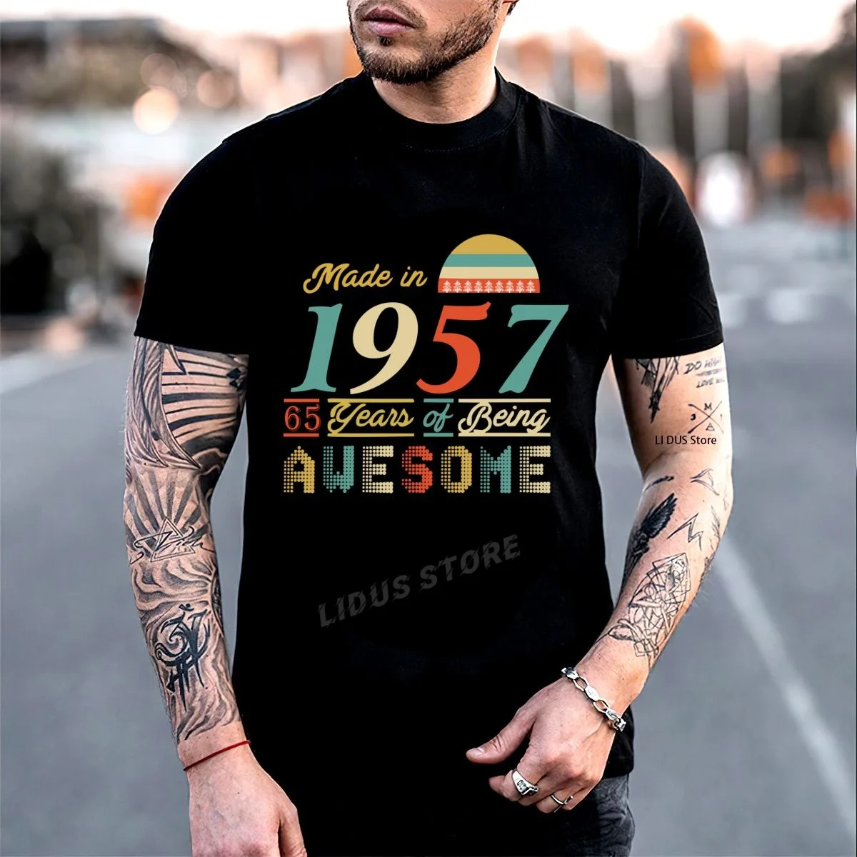 

Made In 1957 65 Years Of Being Awesome 65th Birthday Gift T-Shirt Clothing Graphics Tshirt Sweatshirt undershirt Unisex Shirt