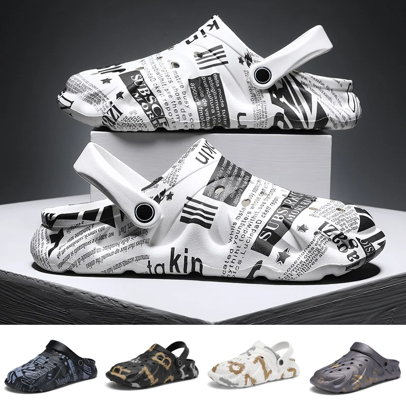 

Men's Trendy Graffiti Shoes Hot Selling New Summer Beach Shoes Designer Outdoor Clogs Shoes for Men patillas De Hombre