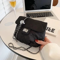 womens bag 2022 new trendy korean version simple texture basic wild diamond lock small square bag