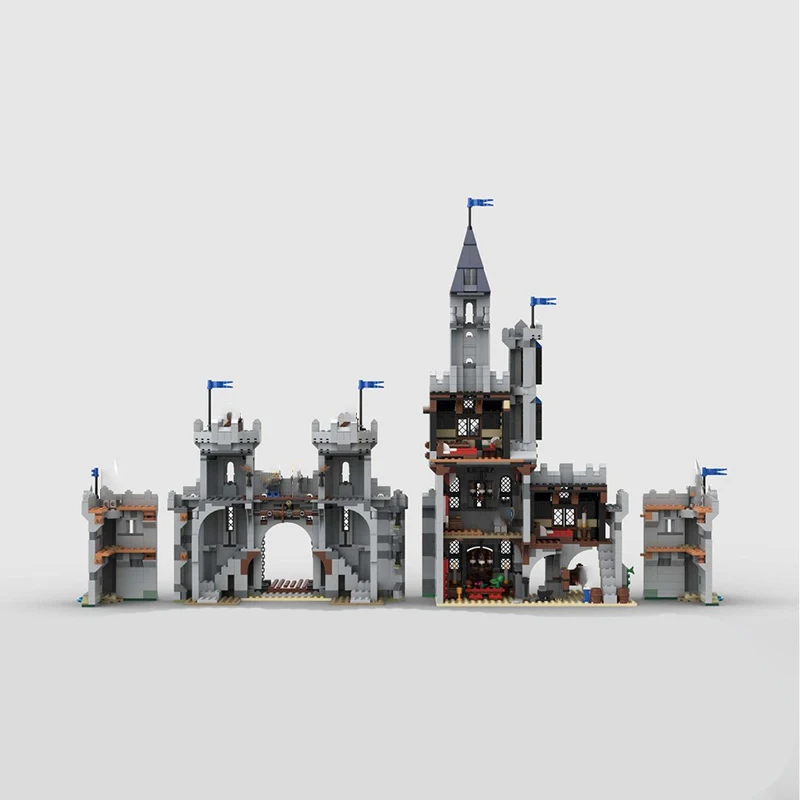Фото 2302 шт. MOC, средневековая лошадь, рыцарь, лошадь, король, замок, модель здания, сделай сам, сборка, строительный блок, игрушка, детский подарок на день рождения №3