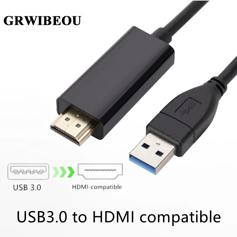GRWIBEOU USB3.0 to HDMI Cable USB 3.0 HDMI Converter For Len