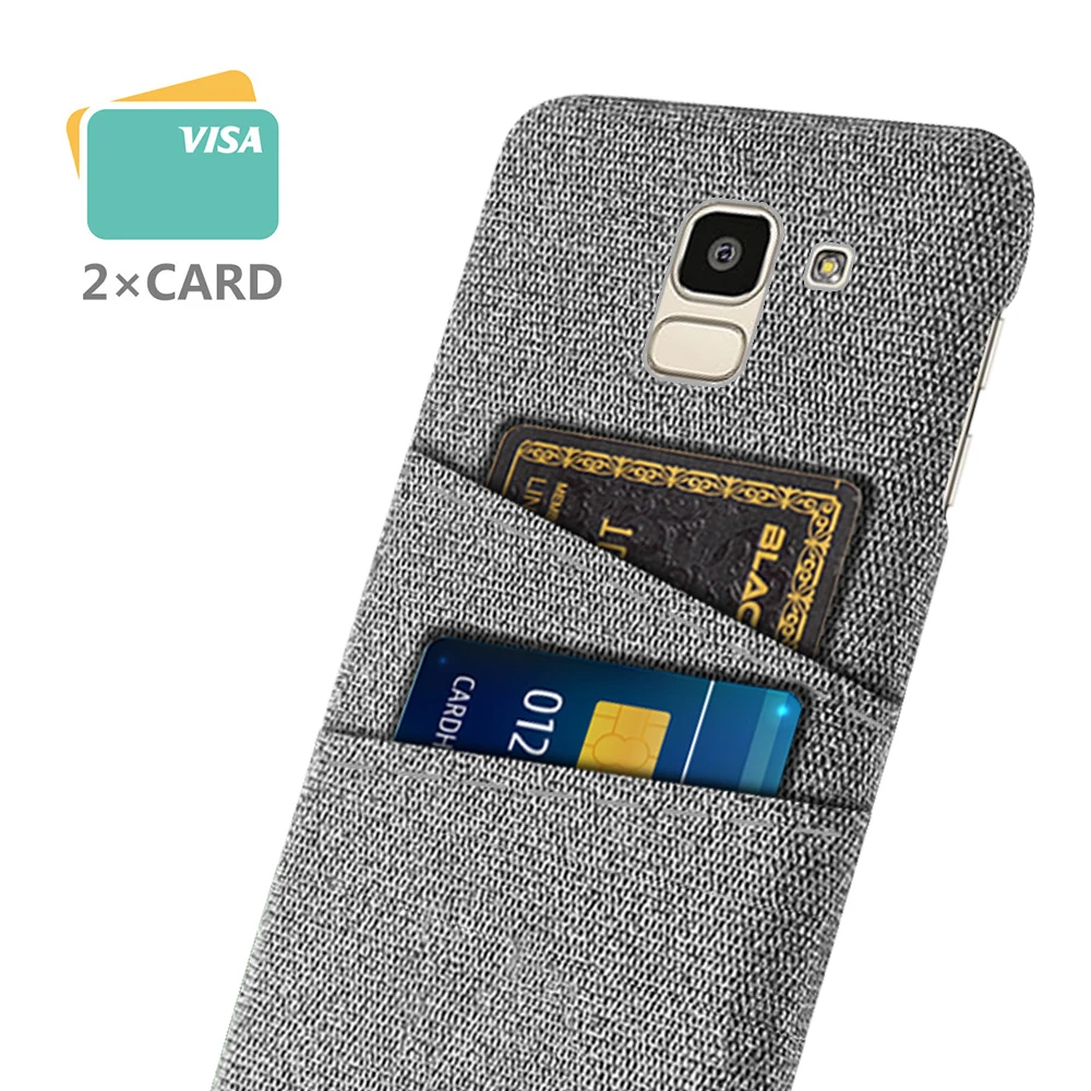 

For Samsung J6 2018 Case EU J600 J600F Luxury Fabric Dual Card Phone Cover For Samsung Galaxy J6Plus 2018 J6+ J 6 Plus J610F