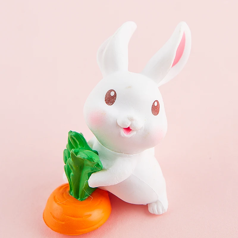 

3Pcs Easter Bunny Craft Miniature Model Home Decoration Desktop Dollhouse Decor Easter Home Garden Decor