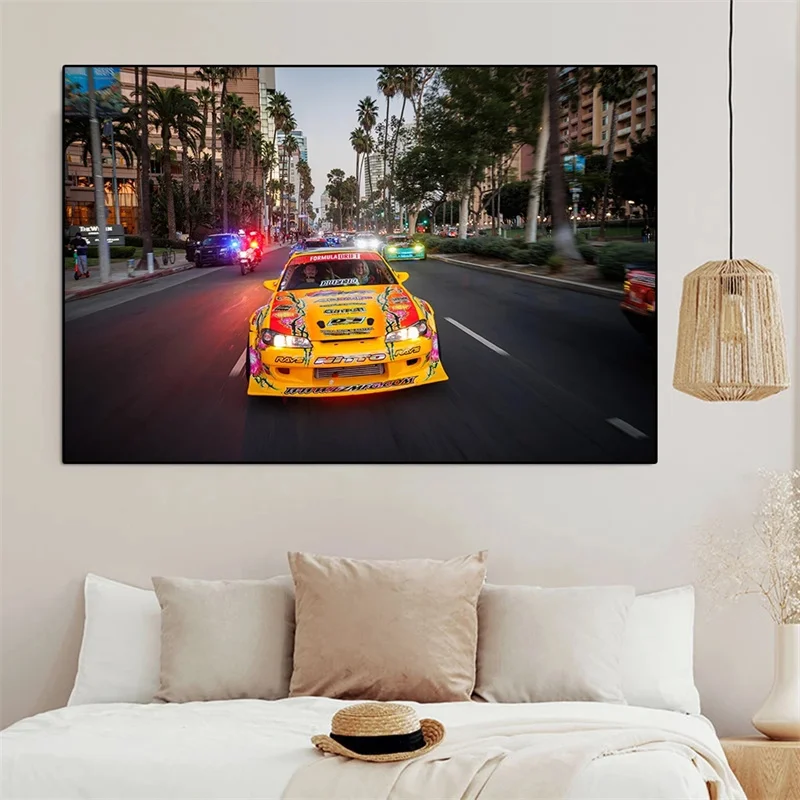 Drift Racing граффити художественный плакат и печать роскошный суперкар искусство
