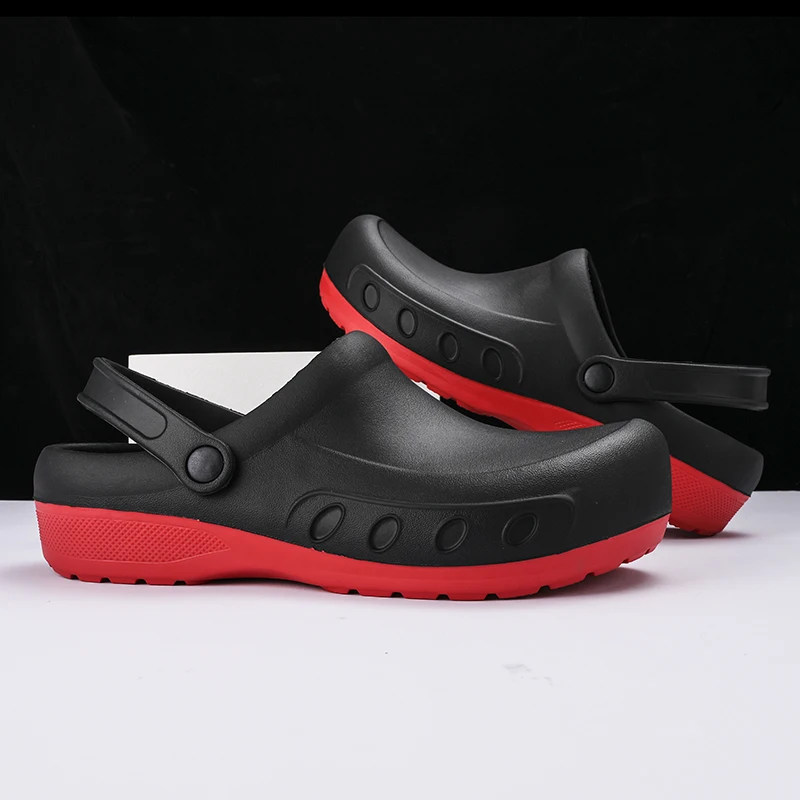 

Men Chef Clogs Men Kitchen Shoes EVA Injection Shoes Anti-slip Outsole Comfortable Garden Clogs Waterproof Sandal Big Size 36-49