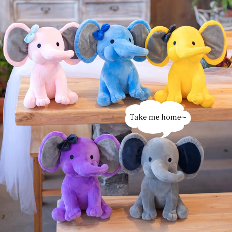 

25cm Kawaii Elephant Plush Toy Doll Baby Sleeping with Baby Elephant Stuffed Animal Soothing Soft Pillow Children Birthday Gifts