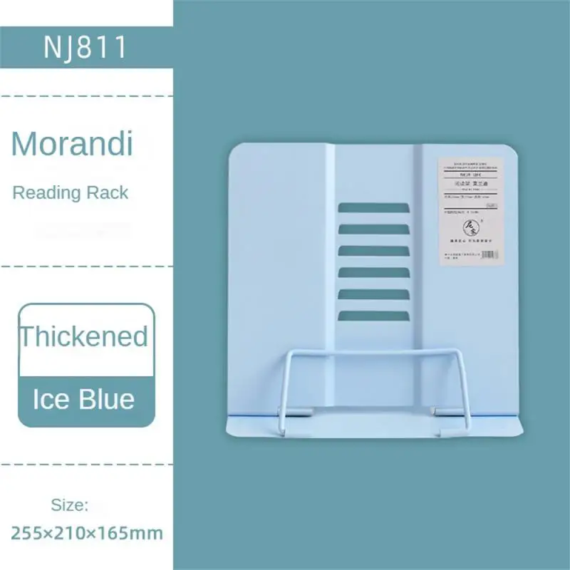 

Adjustable Reading Shelf 420.2g Sit Upright Bookend Morandi Color Matching Foldable Portable Reduce Fatigue Reading Rack Metal