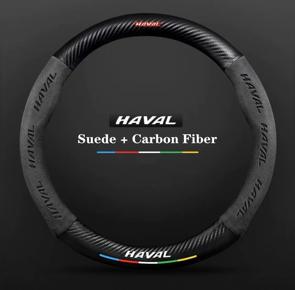 

Car Suede Carbon Fiber Non-Slip Steering Wheel Cover For Haval H2 H3 H8 H4 H1 H7 H6 H9 H2S F7X F7 C50 F5 M6 Interior Decorate