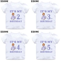 disney princess sofia graphic girls clothes its my 1 2 3 4 5 6 7 8 9 years birthday kids t shirt cute baby party t shirts gift