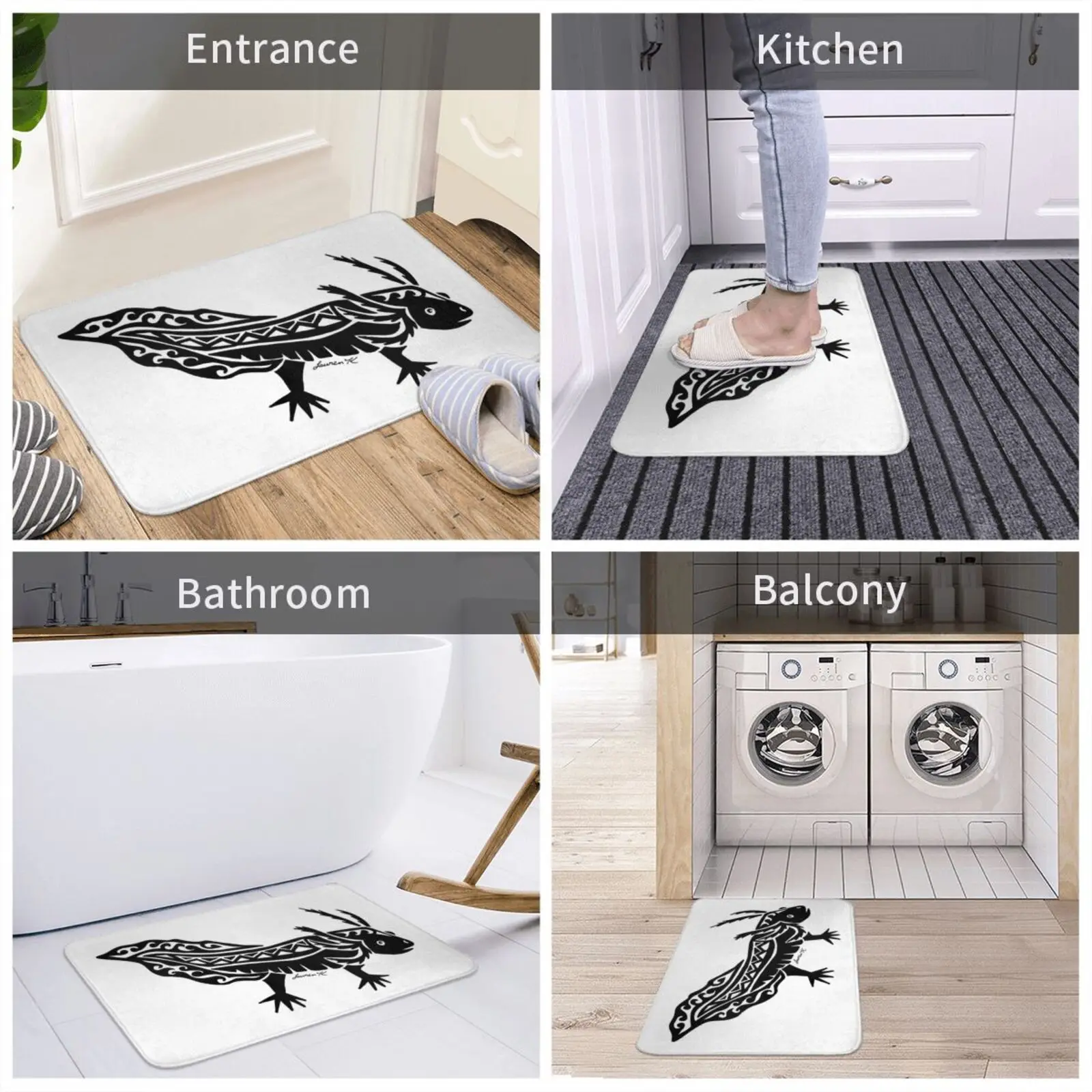 Axolotl дизайнерский коврик нескользящий для впитывания воды дверной саламандра