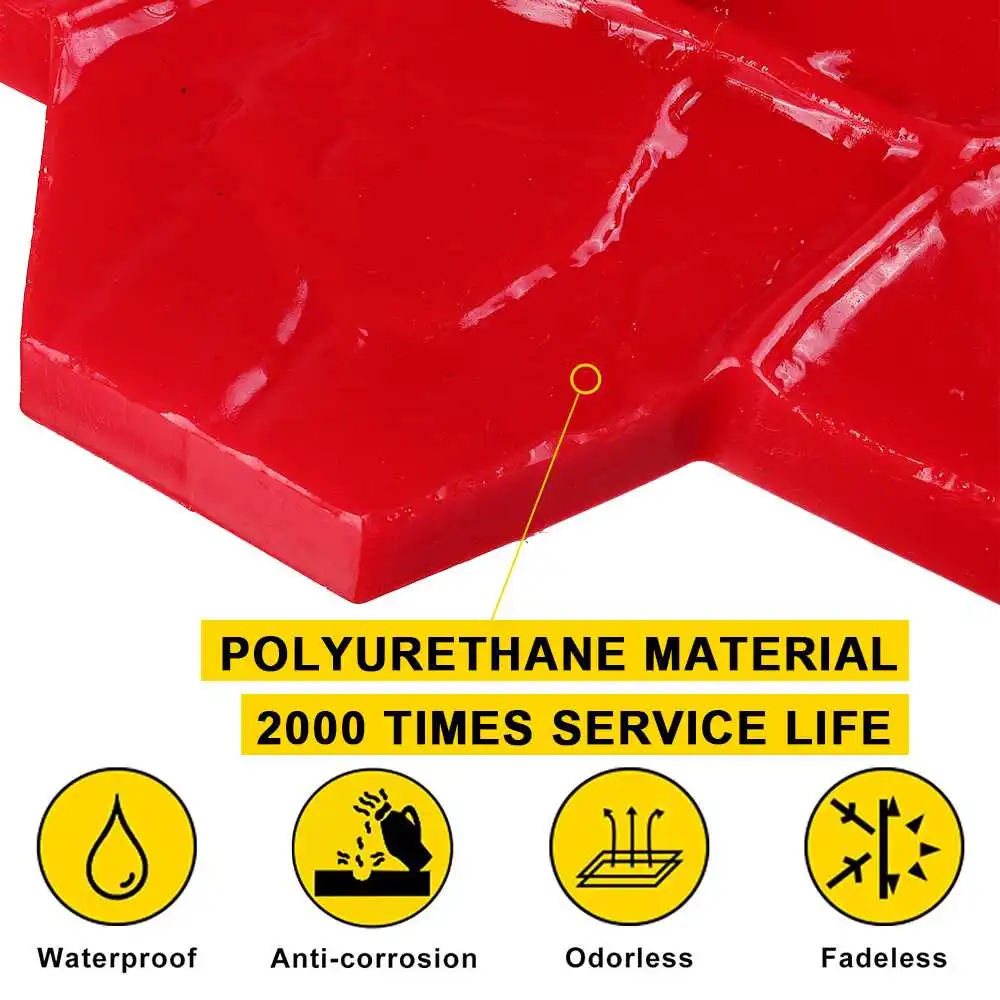Шестигранный/Прямоугольный Штамп из Полиуретана с Натуральной Текстурой Сланца для Бетонных Стен и Декорирования Двора/Сада.