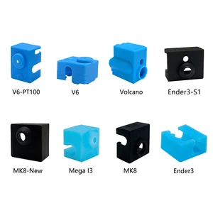 2Pcs V6/MK8/Ender3 S1 Ender3/Volnaco/Mega/Vyper Heat Block Socks Silicone Sleeve Hotend Protector Cover Socks 3D Printer Parts