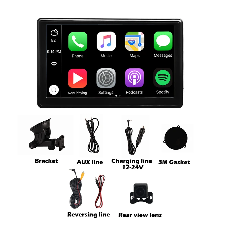 tophatter wireless carplay android auto car stereo portable 7 inch android player radio universal car video players 12din free global shipping