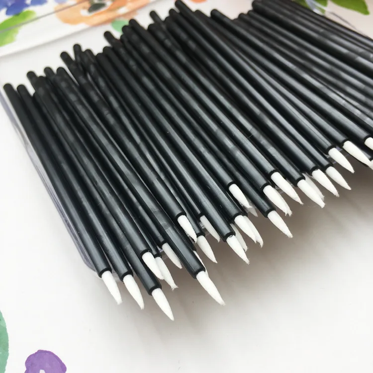 

5Pcs/Set Disposable Eyeliner Pencil Fiber Eyeliner Head Eyeliner Brush Head White Fiber Hair Eyeliner Brush