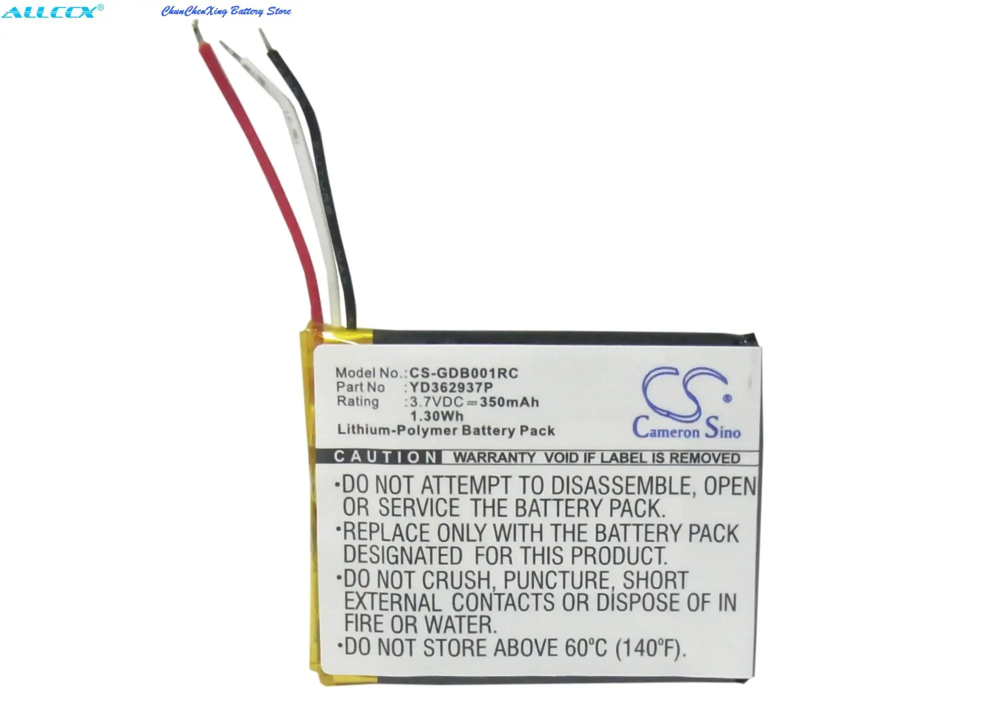 

Cameron Sino 350mAh Battery YD362937P for GoPro ARMTE-001, Hero 3, Hero 3+, Hero 4, HERO3, HERO4, Wi-Fi Remote, ARMTE-002