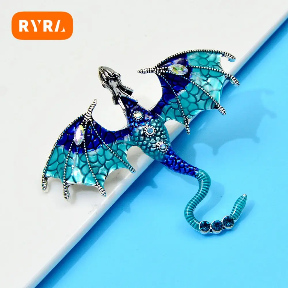 

Женская Брошь в виде дракона, эмалированная брошь с кристаллами