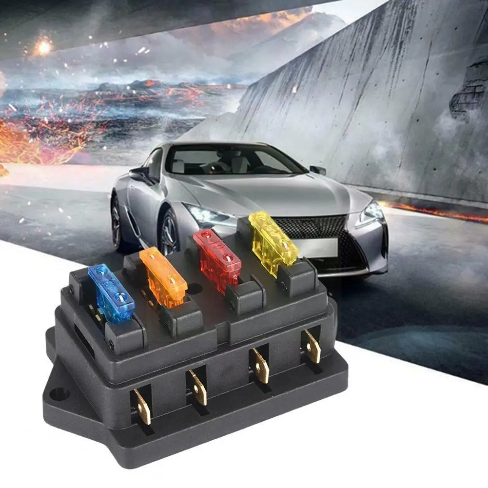 

Блок предохранителей ATO Blade E- O2K4, стандартный 4-ходовой блок предохранителей для руля 22 мм, 1 шт., 12 В/24 В + 4-ходовой предохранитель