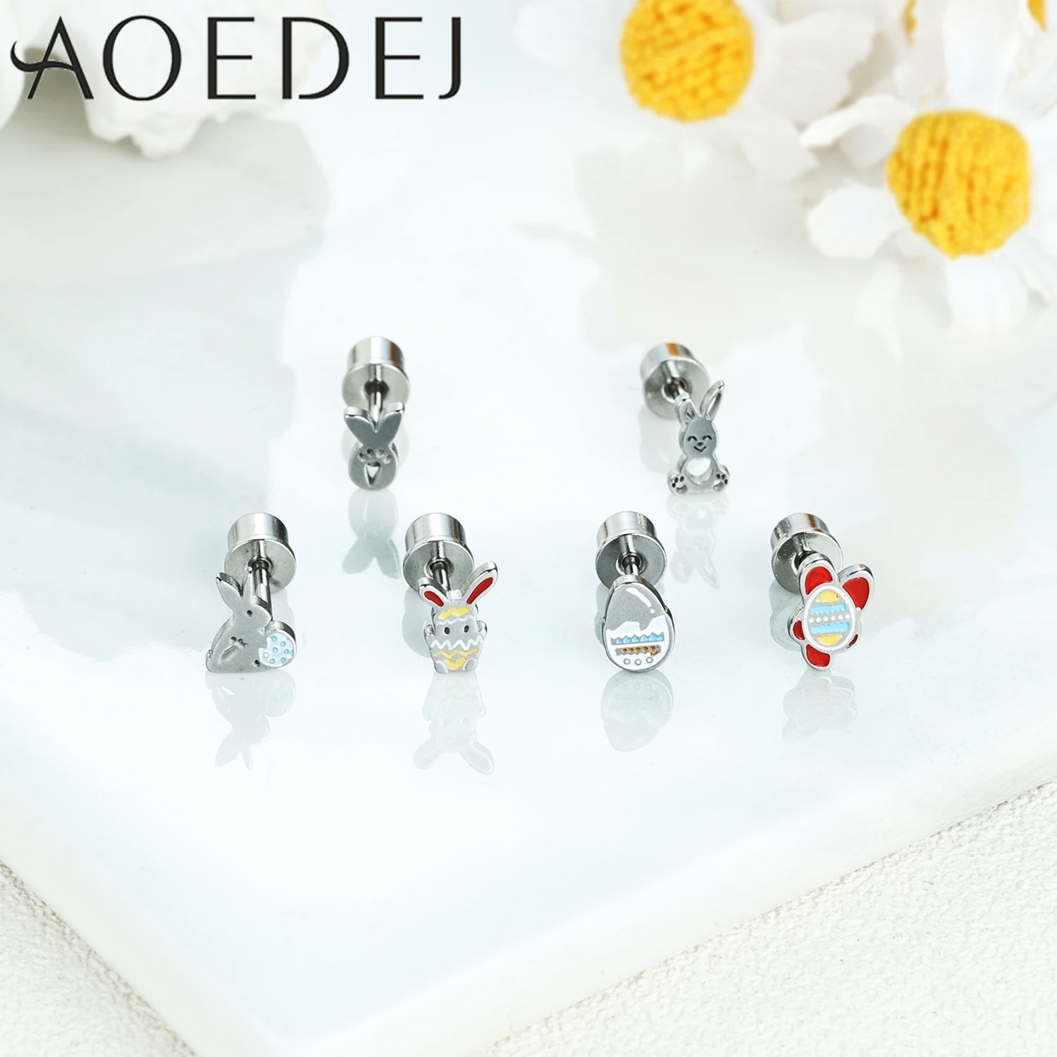 AOEDEJ 1 шт. 20 г серьги-гвоздики из нержавеющей стали женские милые пасхальные яйца