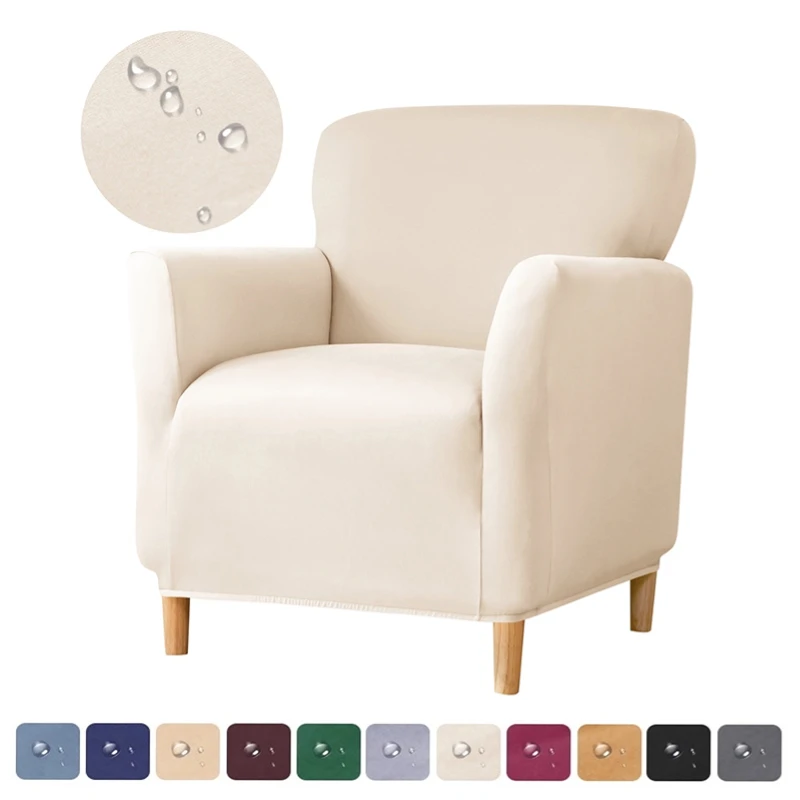 

Spandex Elastic Tub Chair Cover Water Repellent Stretch Club Couch Armchair Slipcover 1 Seater Sofa Covers Living Room Bar Hotel
