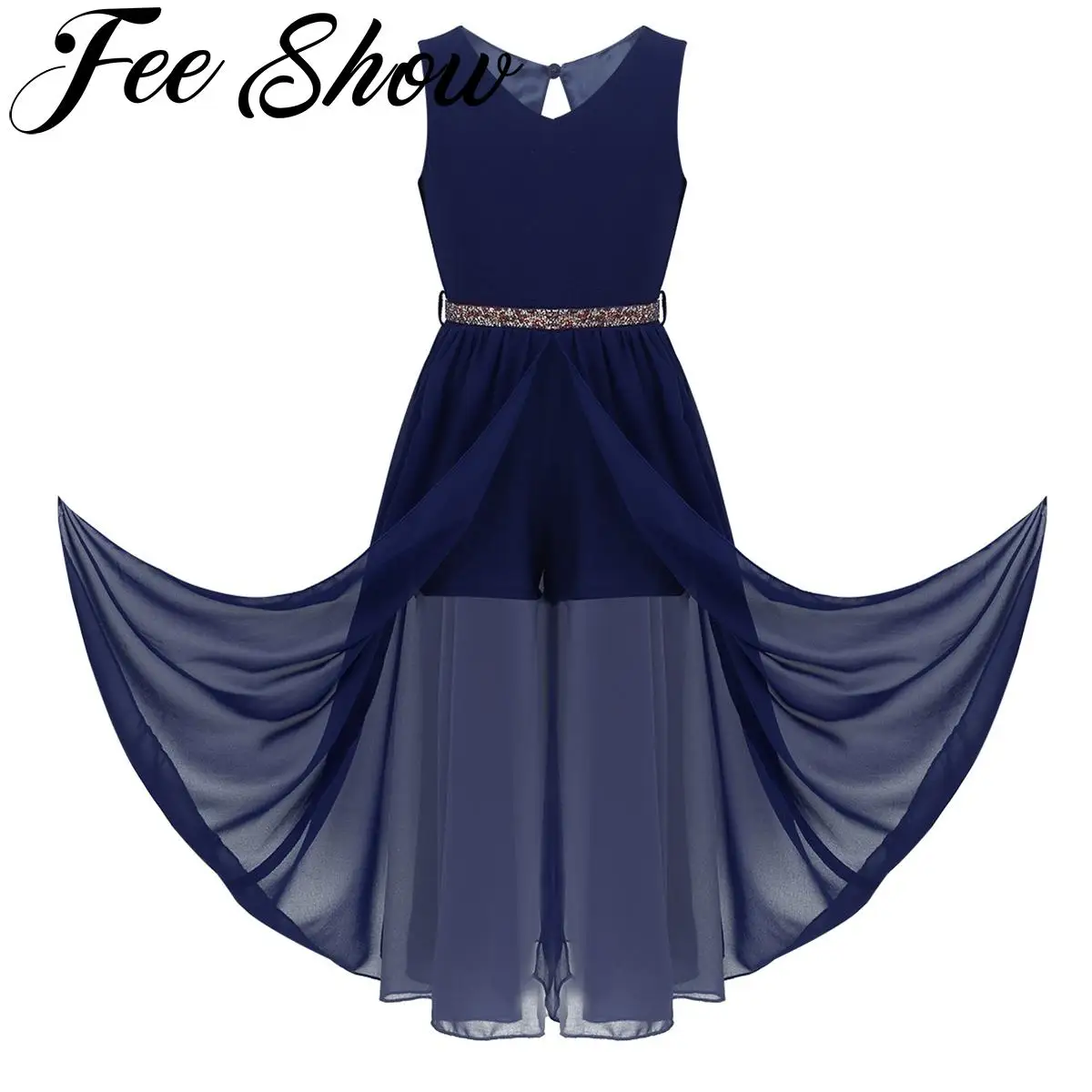 

Шифоновое платье принцессы, детское платье с цветочным принтом, для дня рождения, свадьбы, подружки невесты, без рукавов, Формальное летнее ...