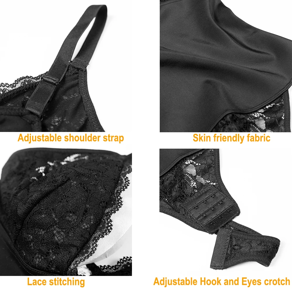 Women's V-neck Camisole Lace Shapewear Bodysuit Backless Lingerie Sexy Thong Underwear Sculpting Body Shaper Fajas Colombianas