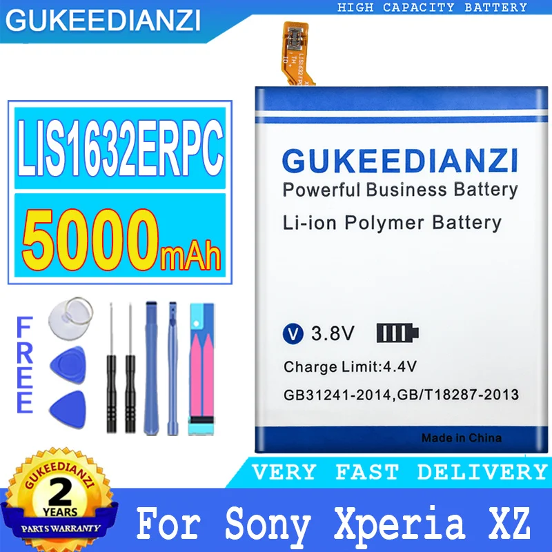 

Аккумулятор GUKEEDIANZI LIS1632ERPC 5000 мАч для Sony Xperia XZ Dual Sim F8332 XZs F8331, сменные батареи + Инструменты