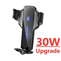 30w qi car wireless charger automatic for iphone 13 12 11 xr x samsung s22 s21 magnetic fast charging car phone holder mount