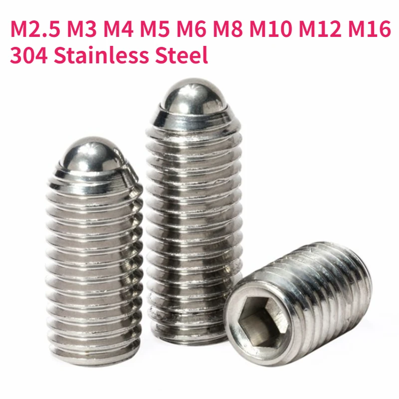 

Набор болтов с пружинным шариковым плунжером из нержавеющей стали M2.5 M3 M4 M5 M6 M8 M10 M12 M16