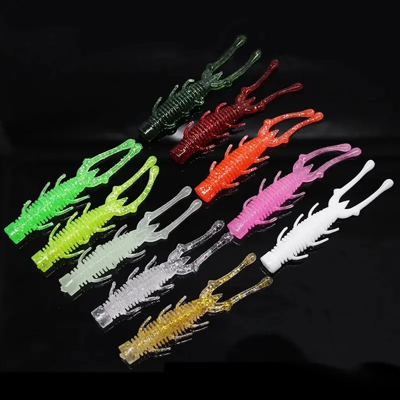 Рыболовные приманки в виде креветки из мягкого пластика ТПР 10 цветов