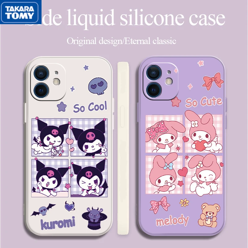 

Melody Kuromi CASE For IPhone 11 12 7 8P X XR XS XS MAX 11 12 pro 13 Pro max 13 Pro Max 2022 NEW Cartoon Soft Shell Phone Case