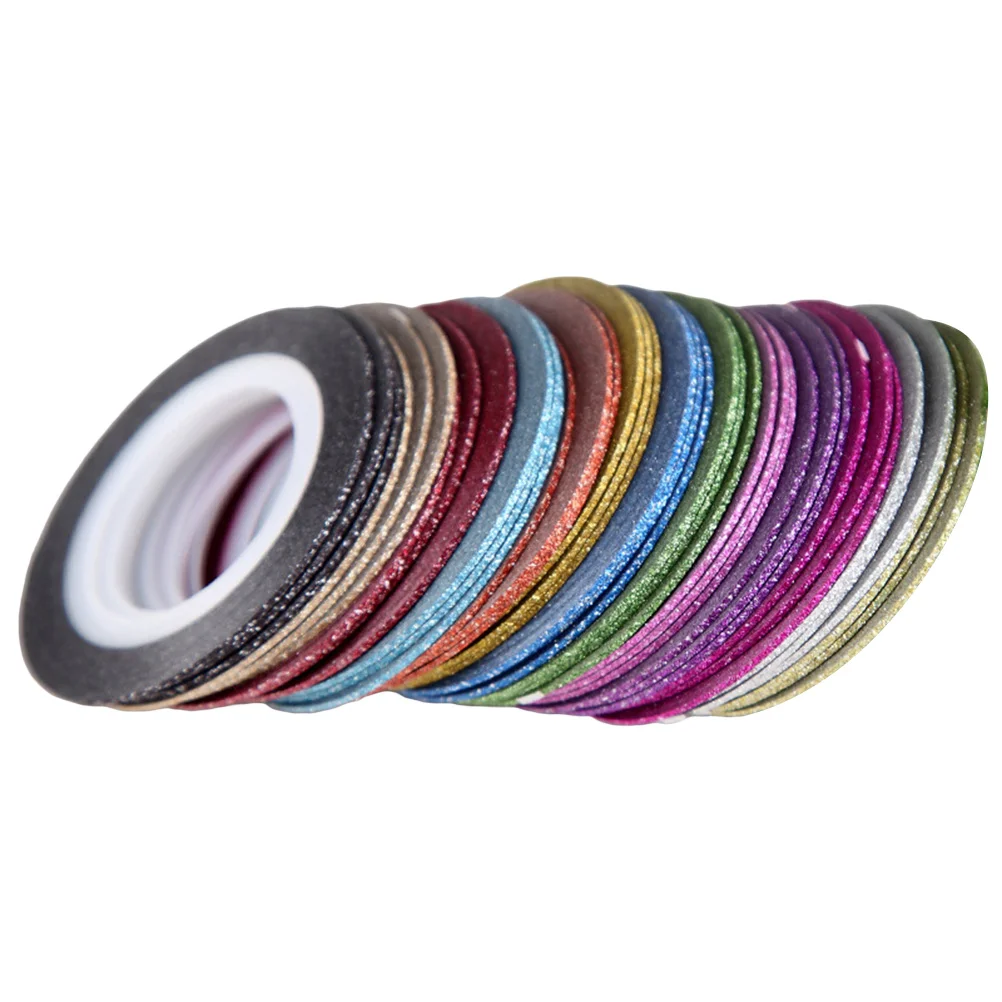 

Lurrose 52 Rolls Frosted Nail Sticker Striping Tape Manicure DIY Nail Tip Decoration for Lady ( Mixed Color )
