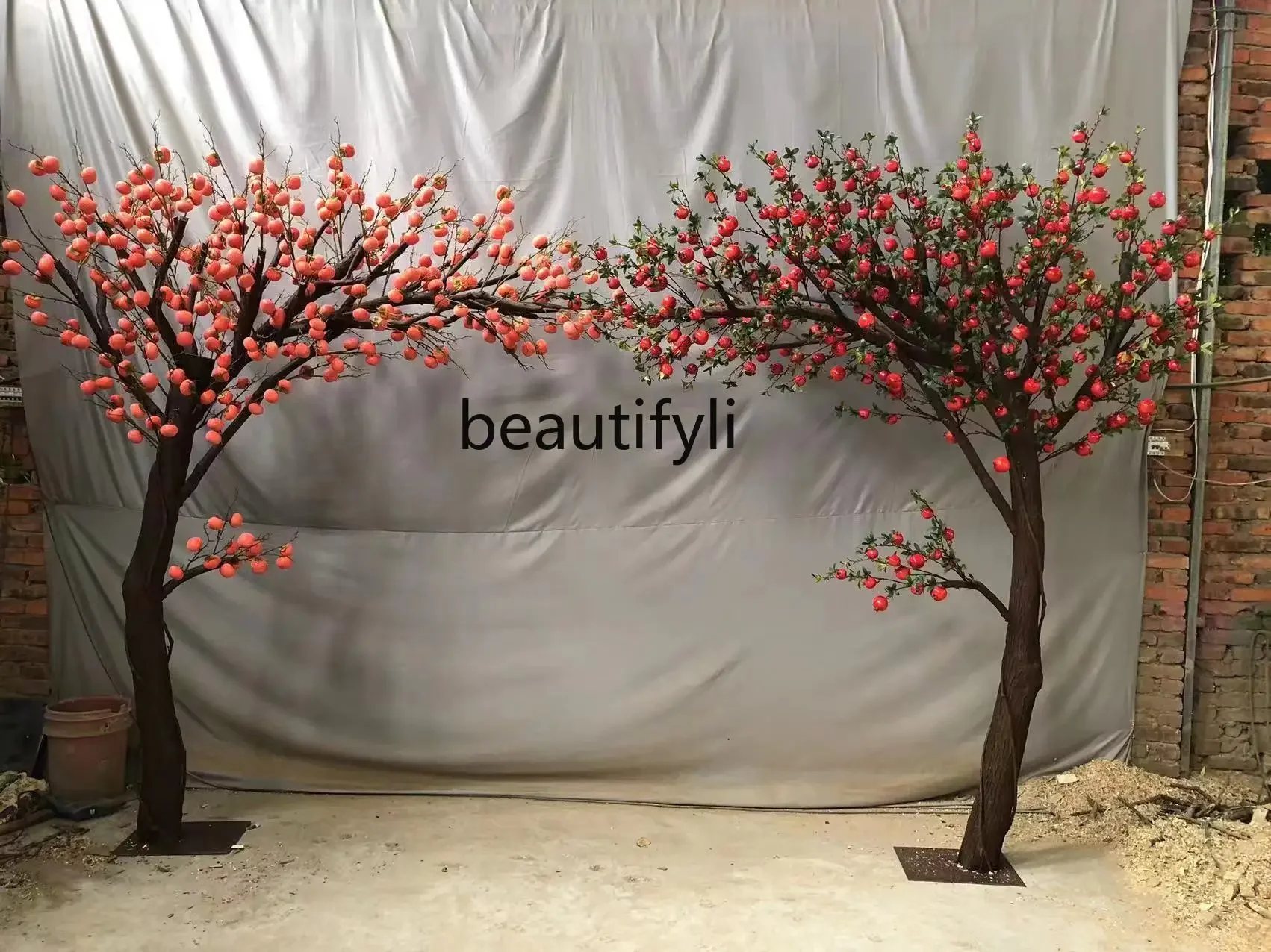 Имитация яблочного боярышника декоративное бонсай из массива дерева большое