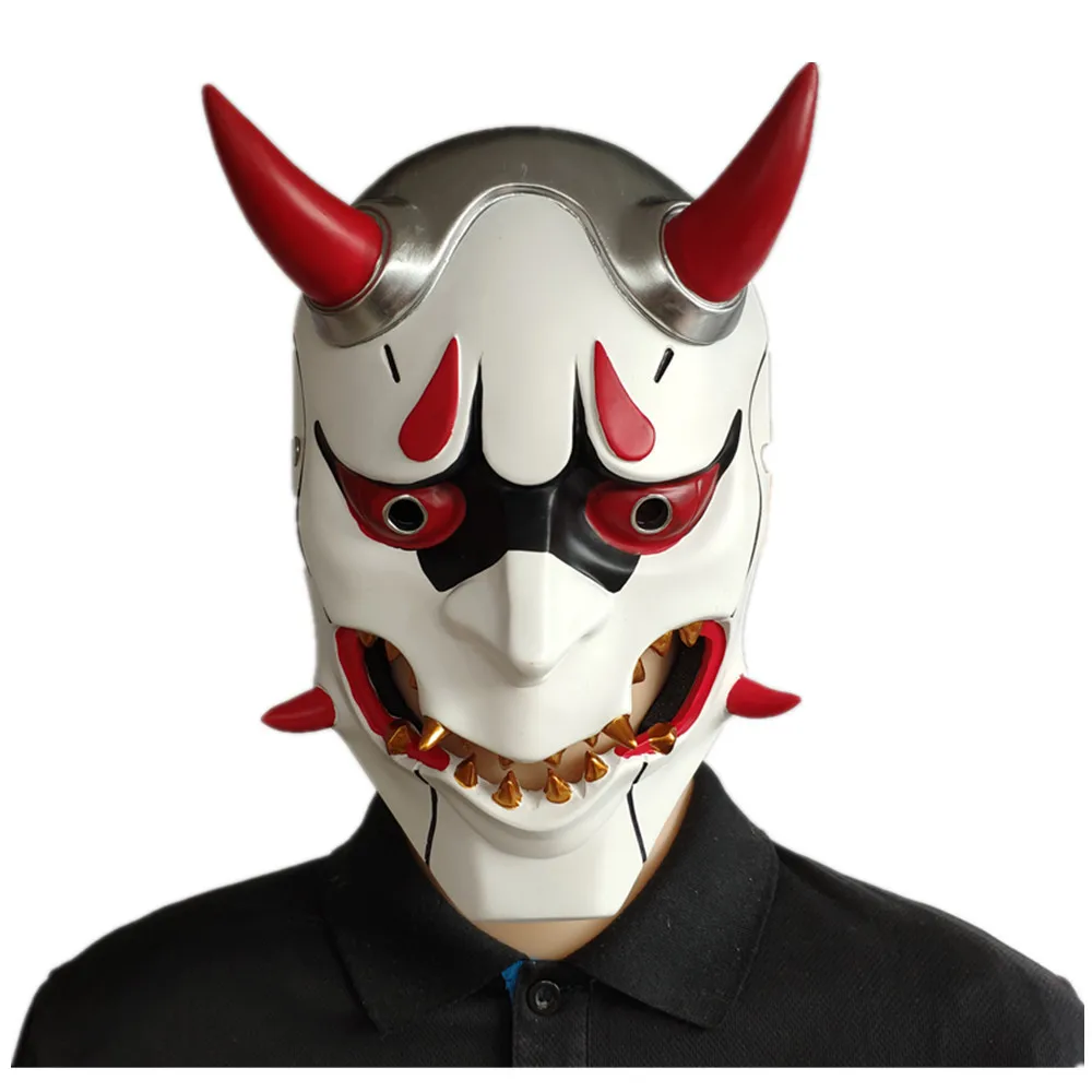 

Japanese Traditional Prajna Hannya Horror Ghost Mask Devil Skin Shimada Genji Cosplay Resin Masks Christmas Carnival Prop Gift