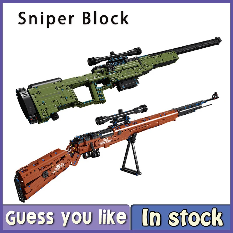 

MOC 98k AWM Sniper Bricks Gun Battlefield Classic Military Building Blocks Set Particle Model Adult Kids Boy DIY Toys New Gifts