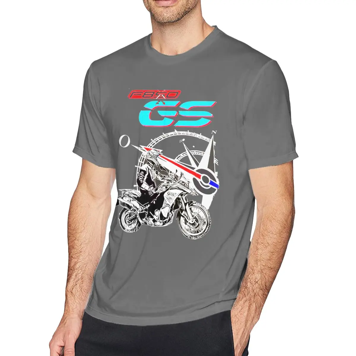 

Men's T-Shirts F850 GS Vintage Pure Cotton Tees Short Sleeve Adventure Motorcycle T Shirts Round Collar Clothes Party