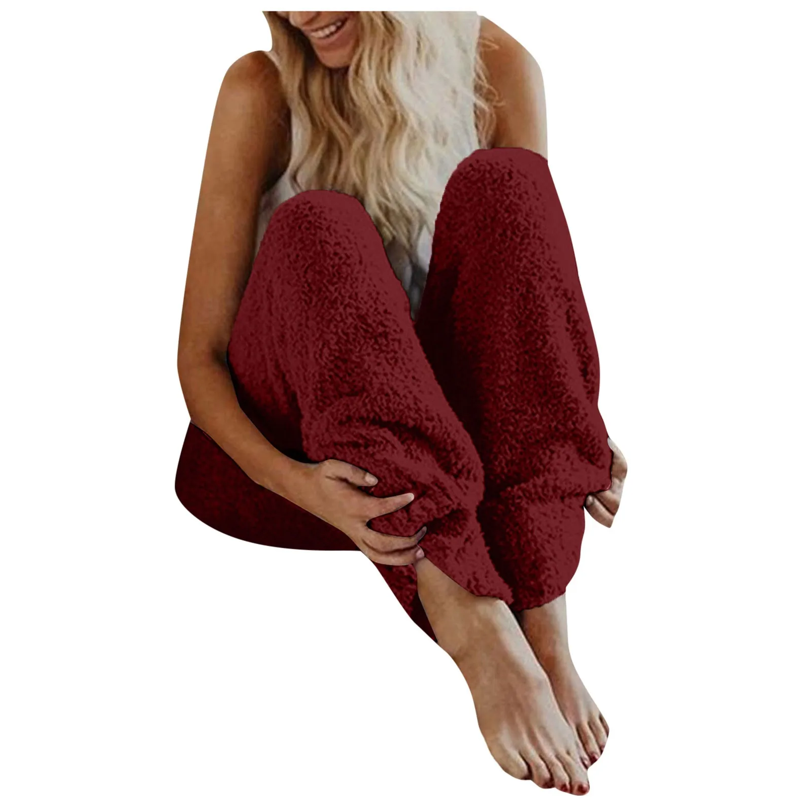 

Women'S Casual Solid Elastic Waist Loose Plush Pants Beam Long Home Pants Pantalones CalçA Jeans Feminina Korean Fashion 2022